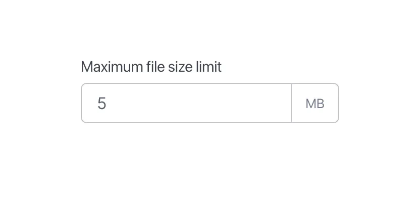 Maximum file size limit set to 5MB