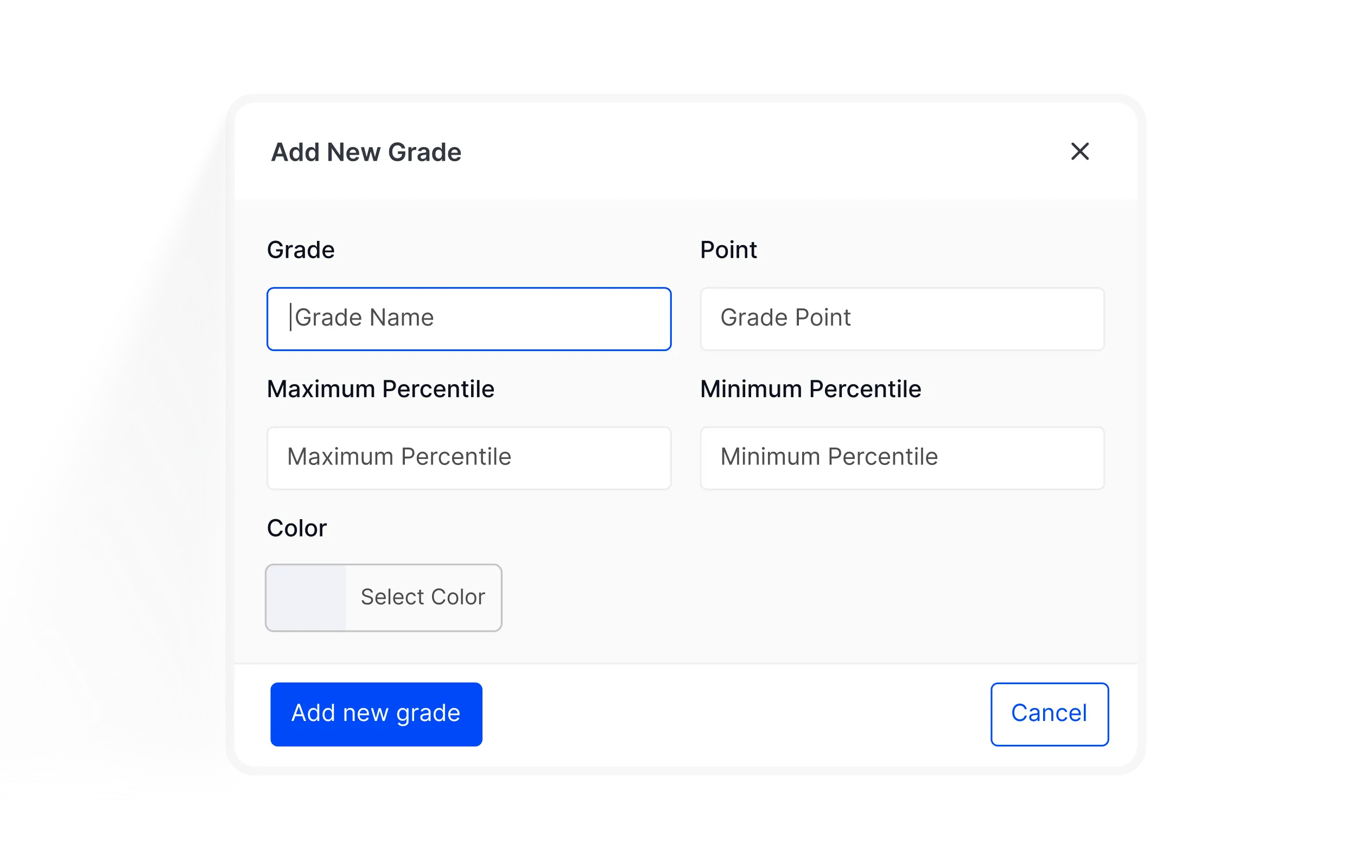  1:48 PM Form for adding custom grading scale criteria