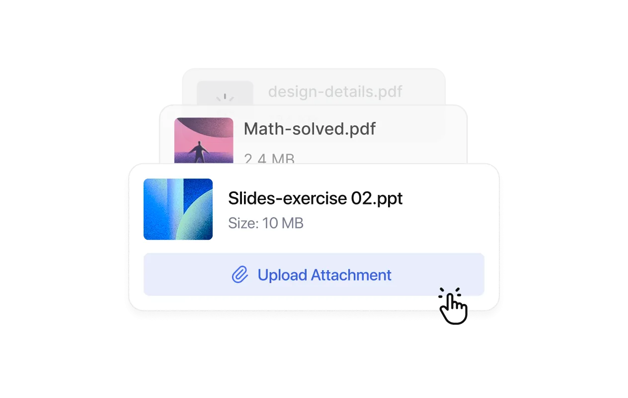  File attachment upload panel