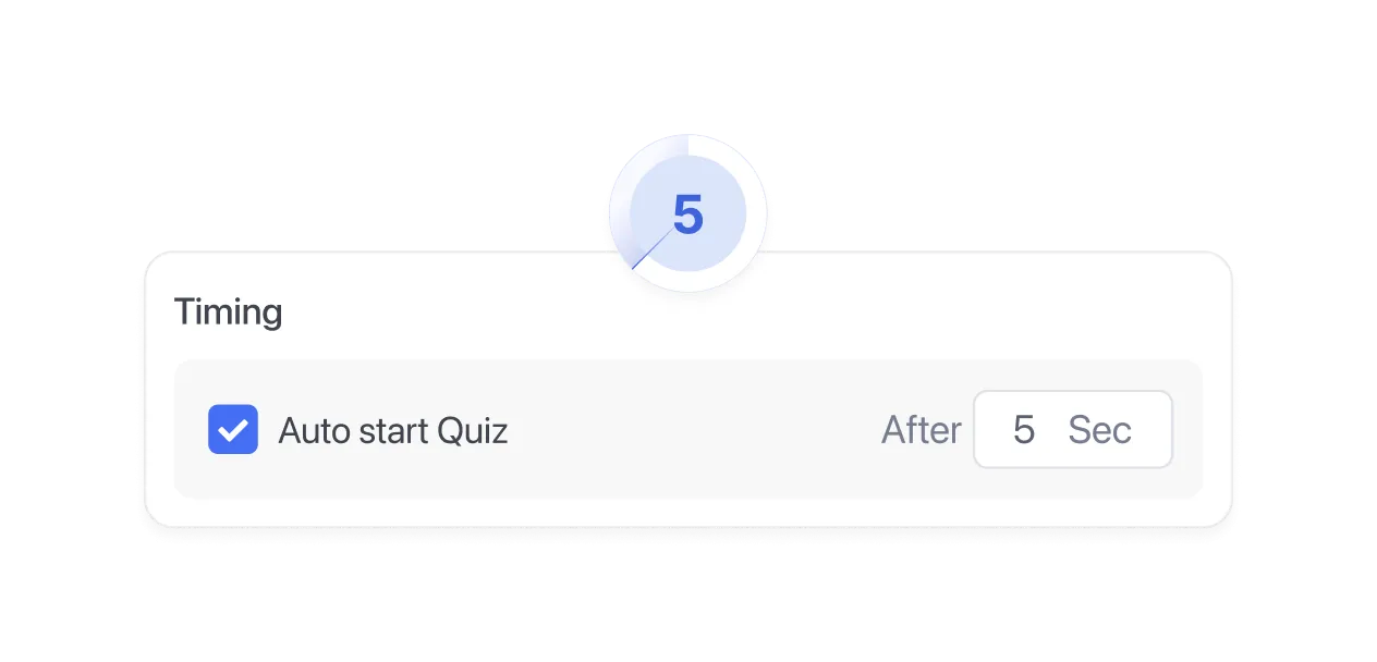 Quiz auto-start timing setting with 5-second countdown