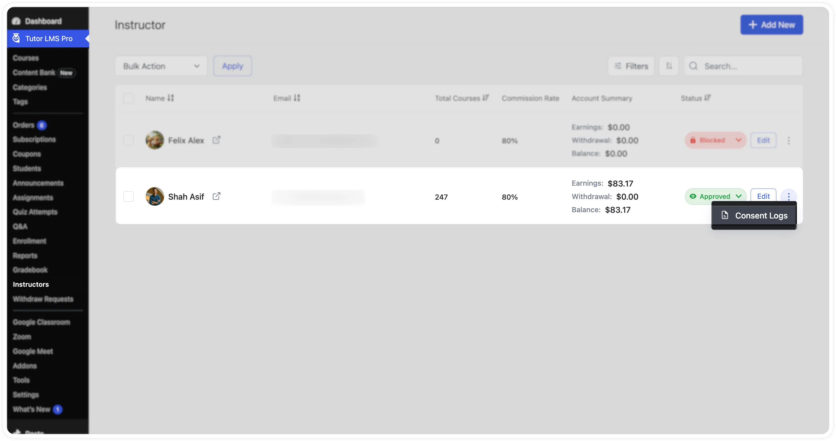 Access Consent Logs from the WordPress Users List