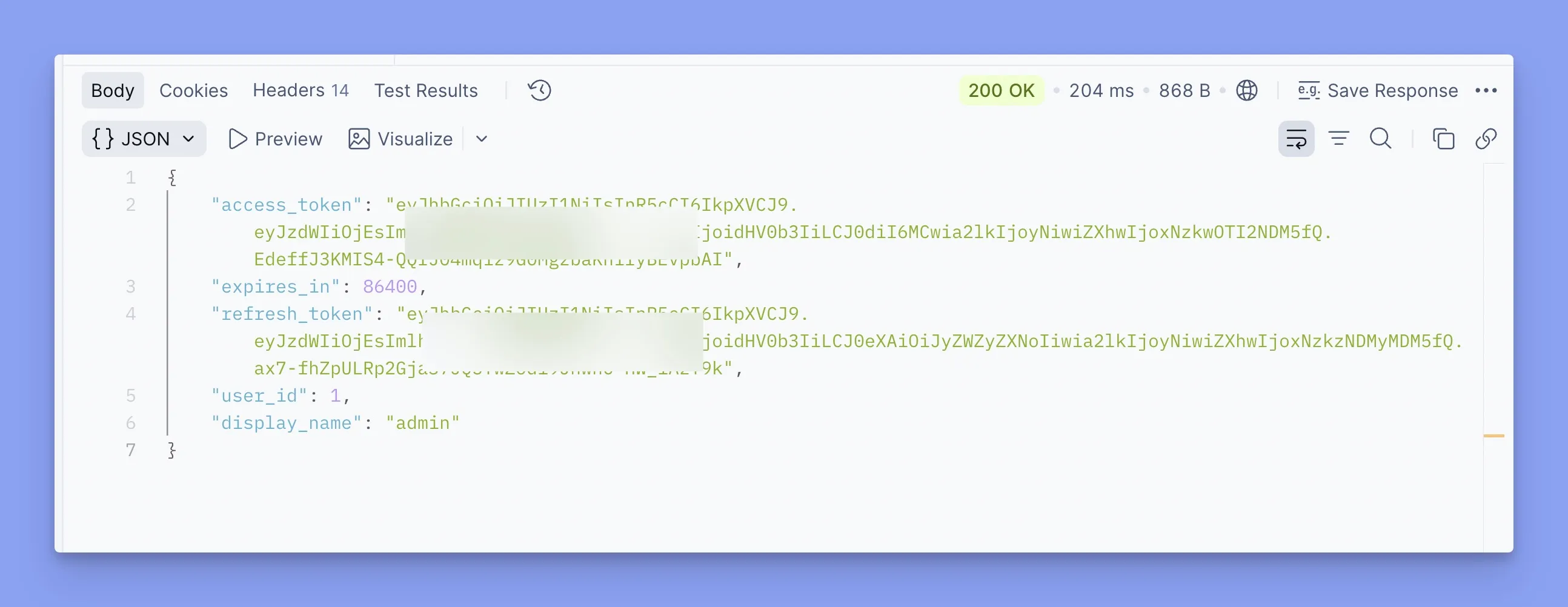 Access token and refresh token