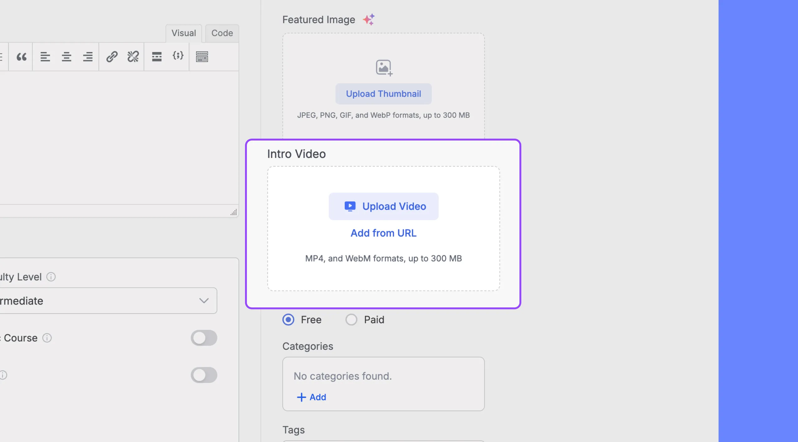 How to add a course intro video in Tutor LMS