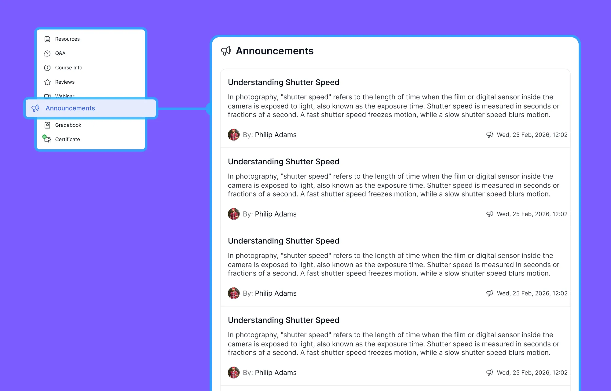 Announcements