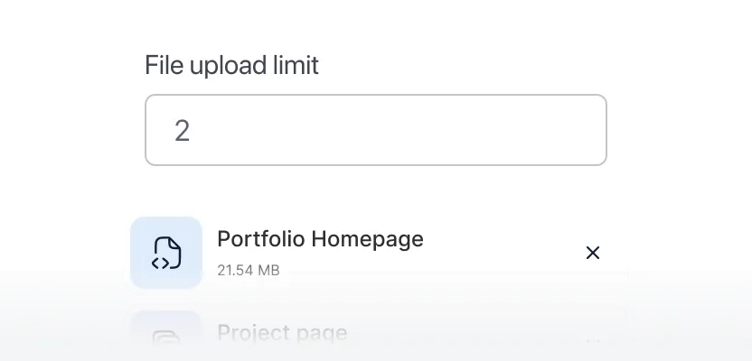 Assignment file upload limit set to two files