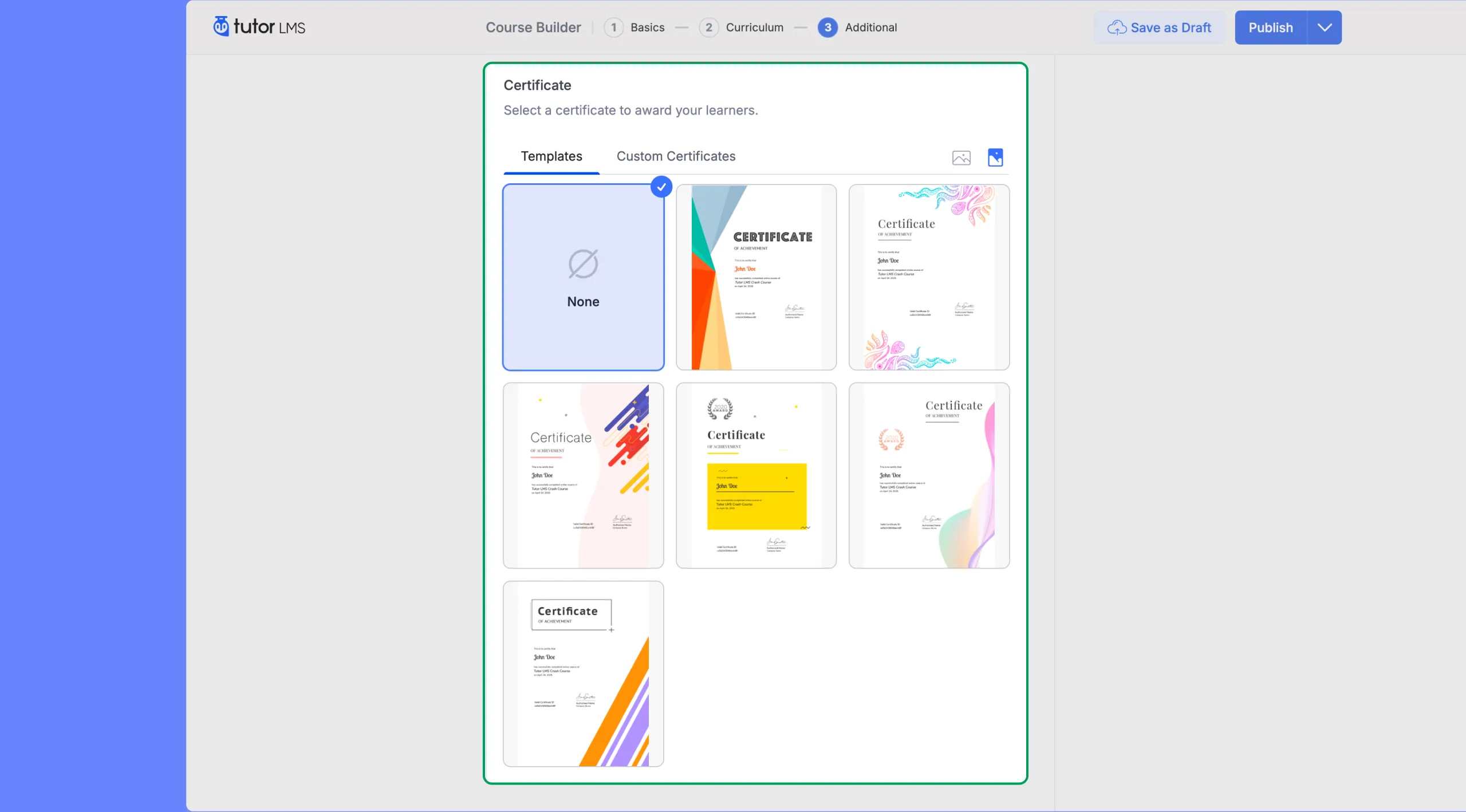 Certificate Layout