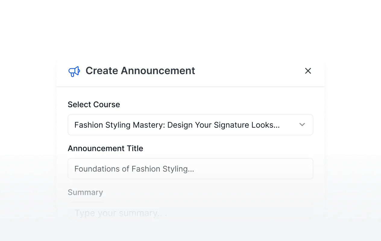 create-announcement-modal-with-course-selection-and-title-fields