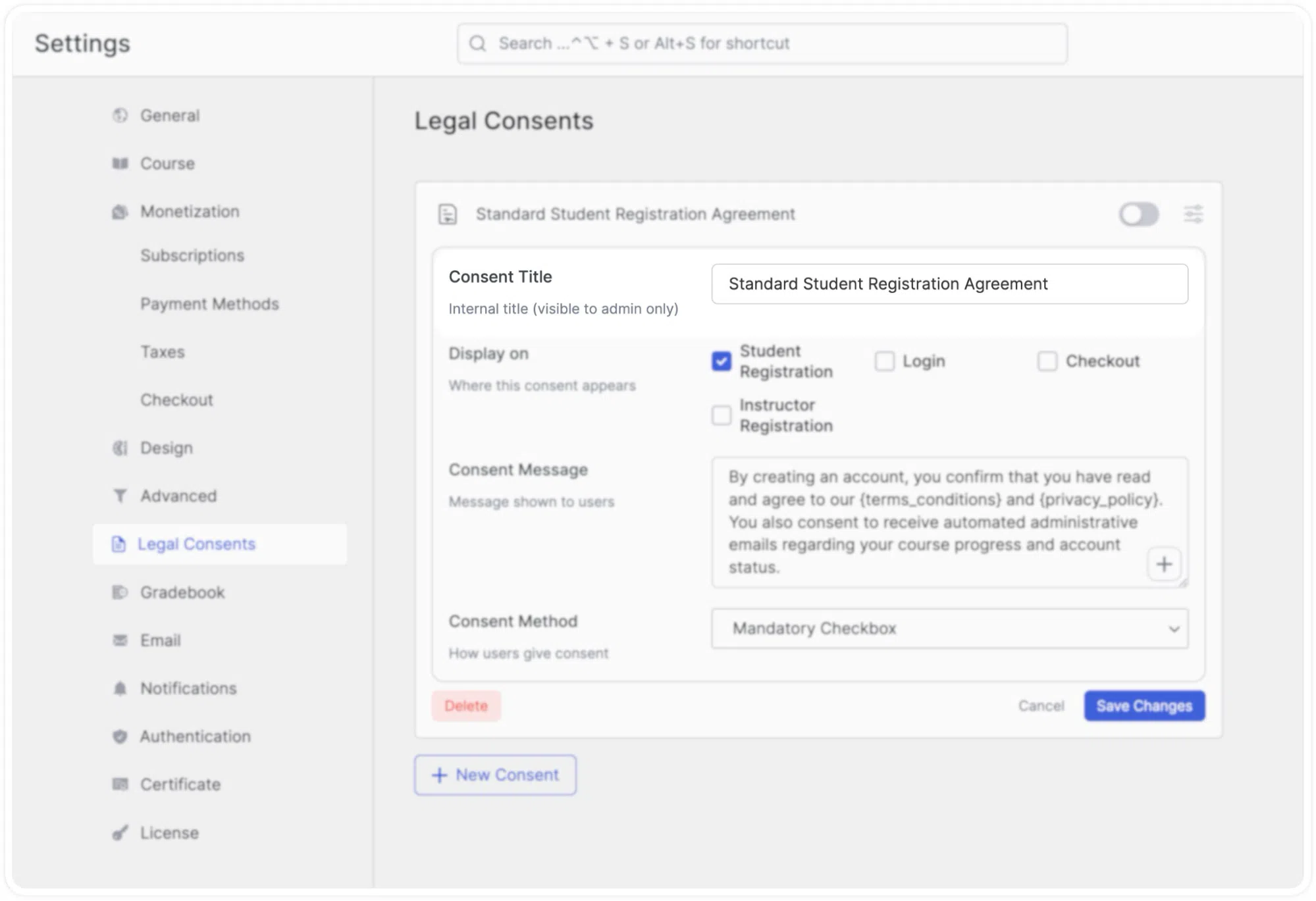 Creating a New Consent- Consent Title