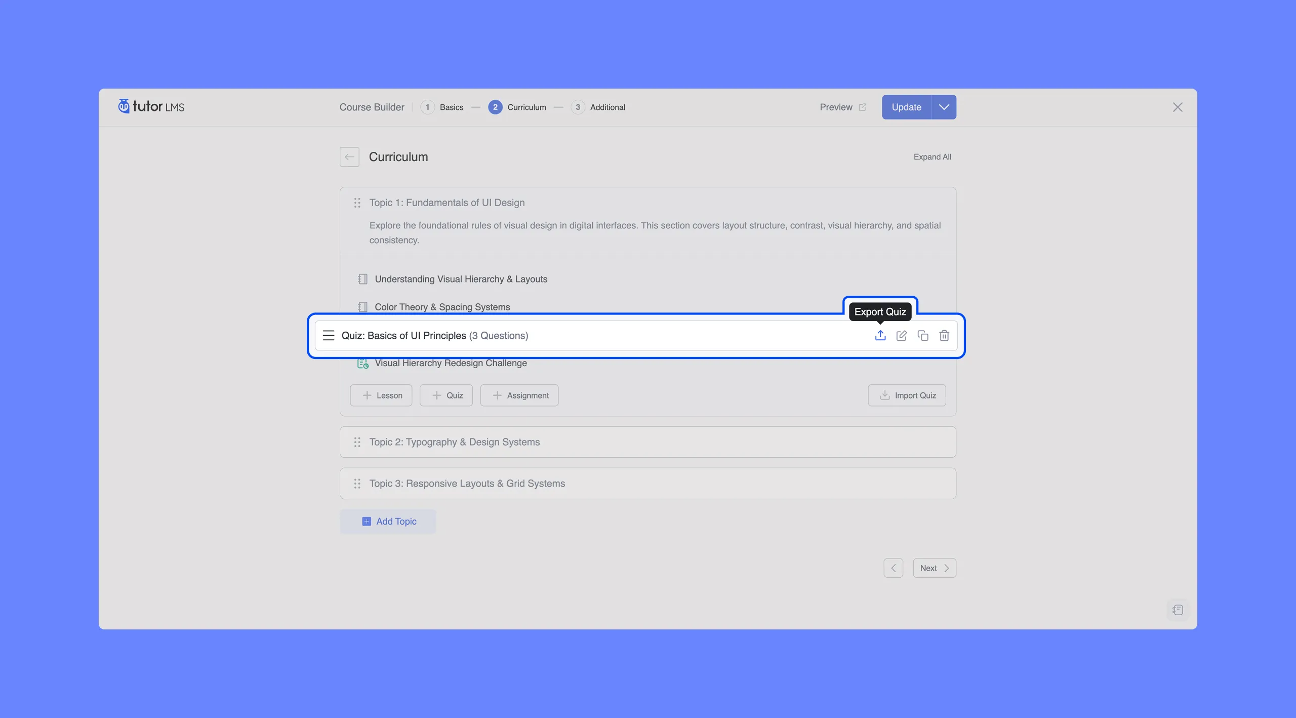 Exporting Quizzes in Tutor LMS