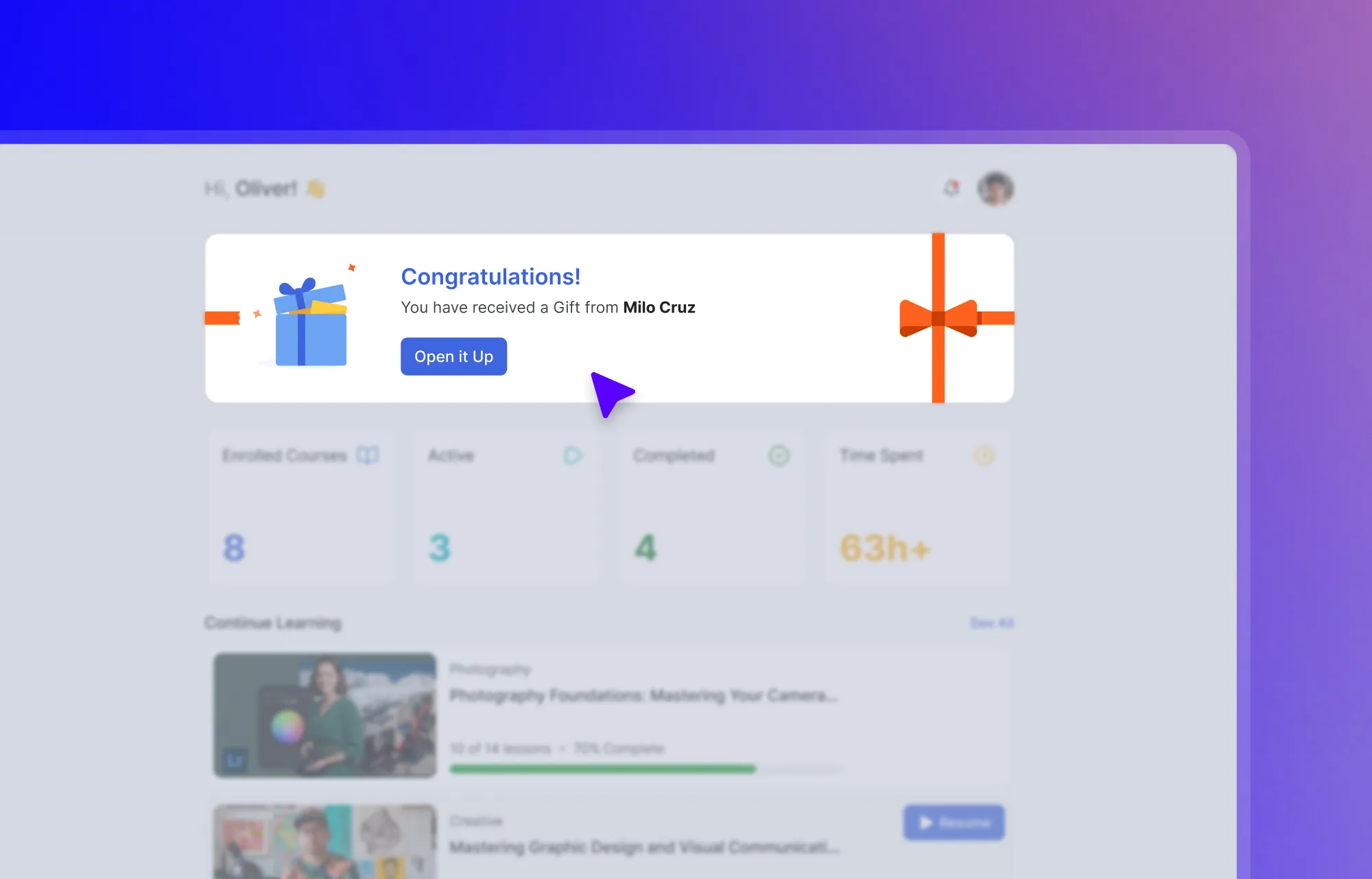 Gift Redemptions Learner Dashboard