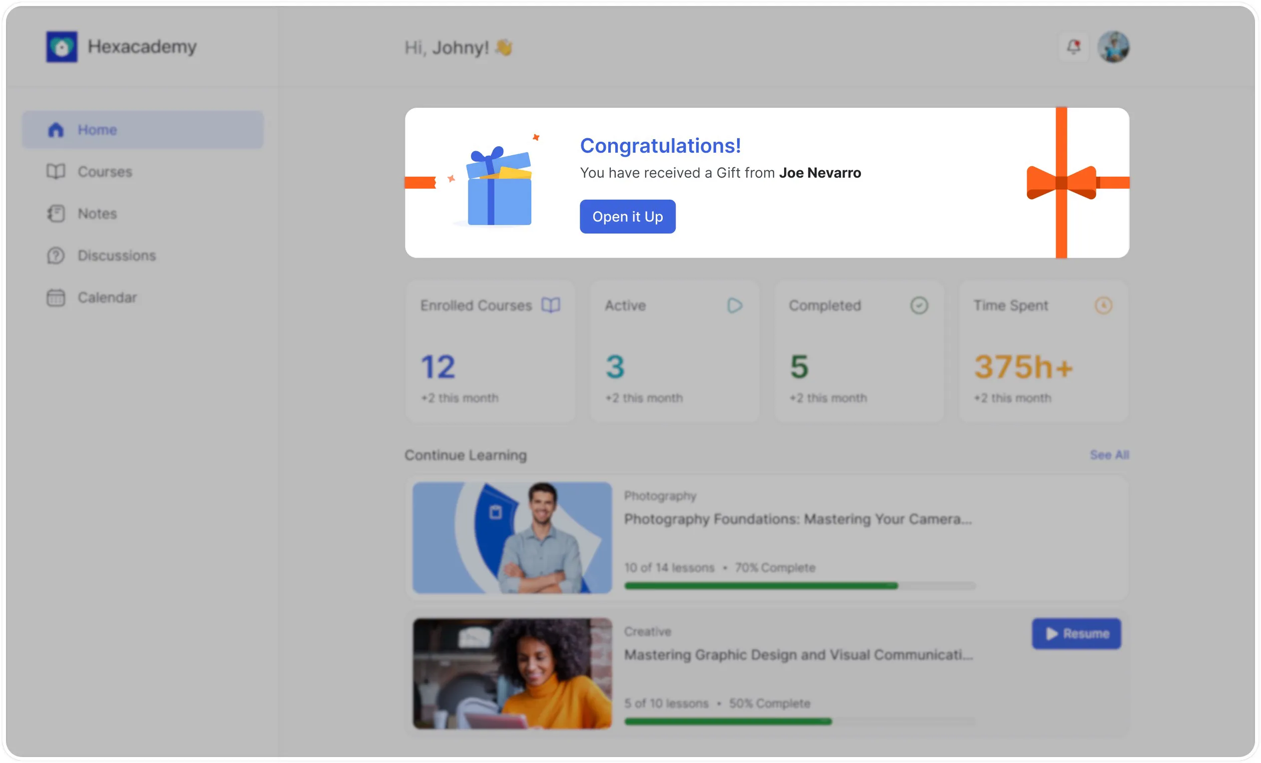 Gift Redemptions Learner Dashboard