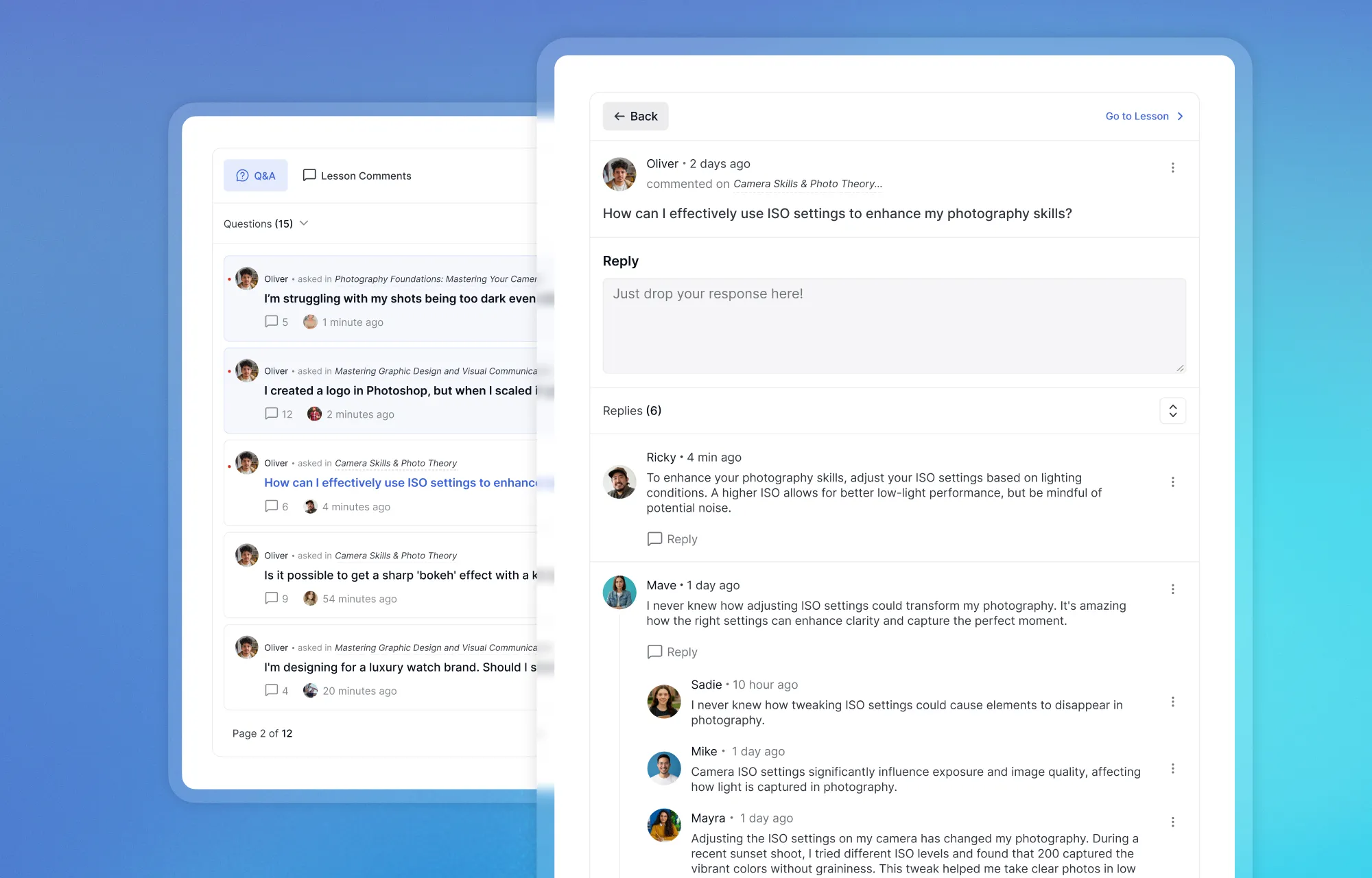 Learner Dashboard Discussion Tab- Student Q&A Archive
