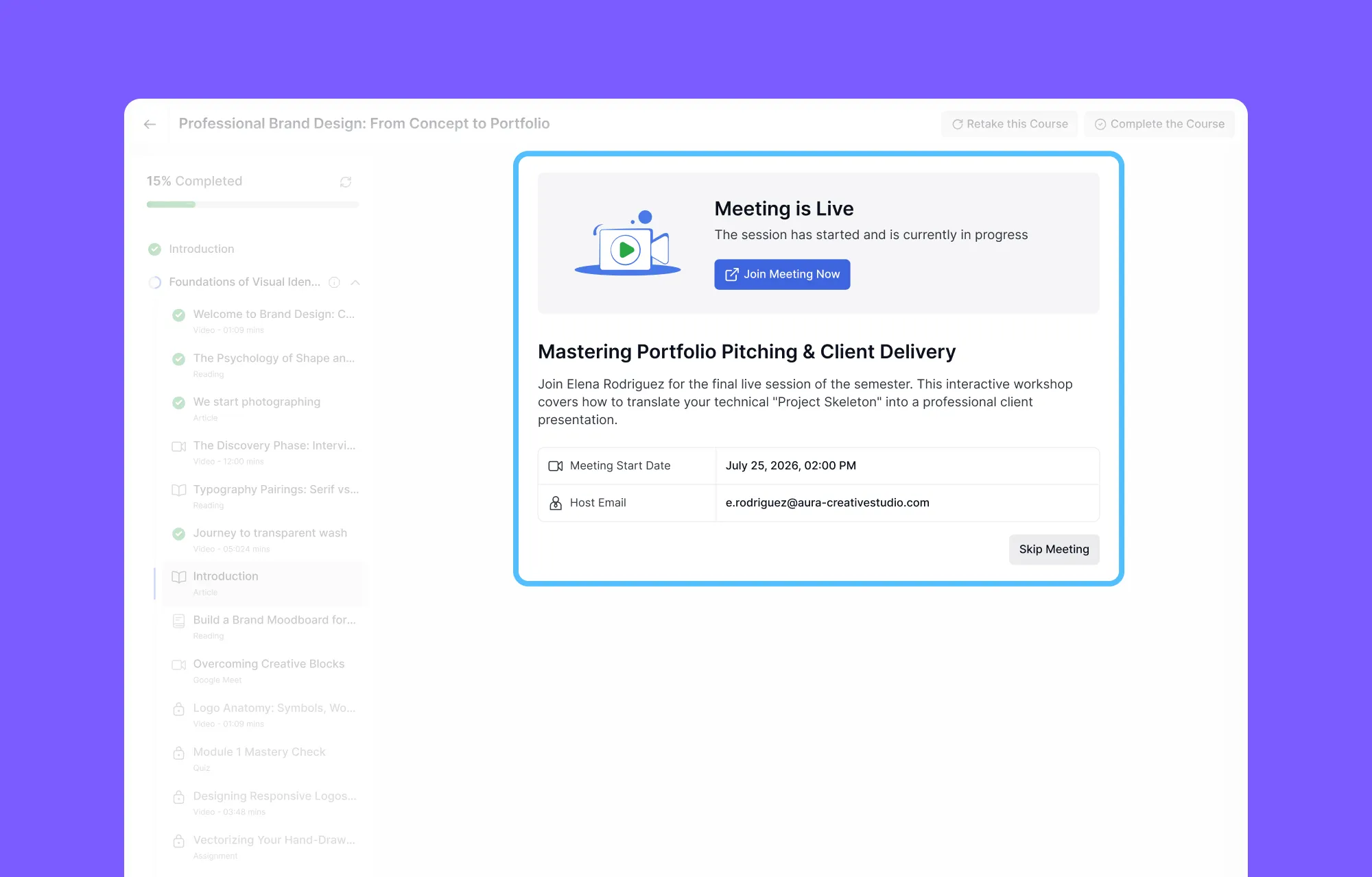 “Meeting is Live”