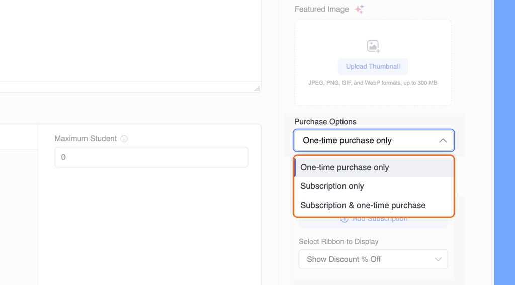 Course BUndle Purchase Options Configuration
