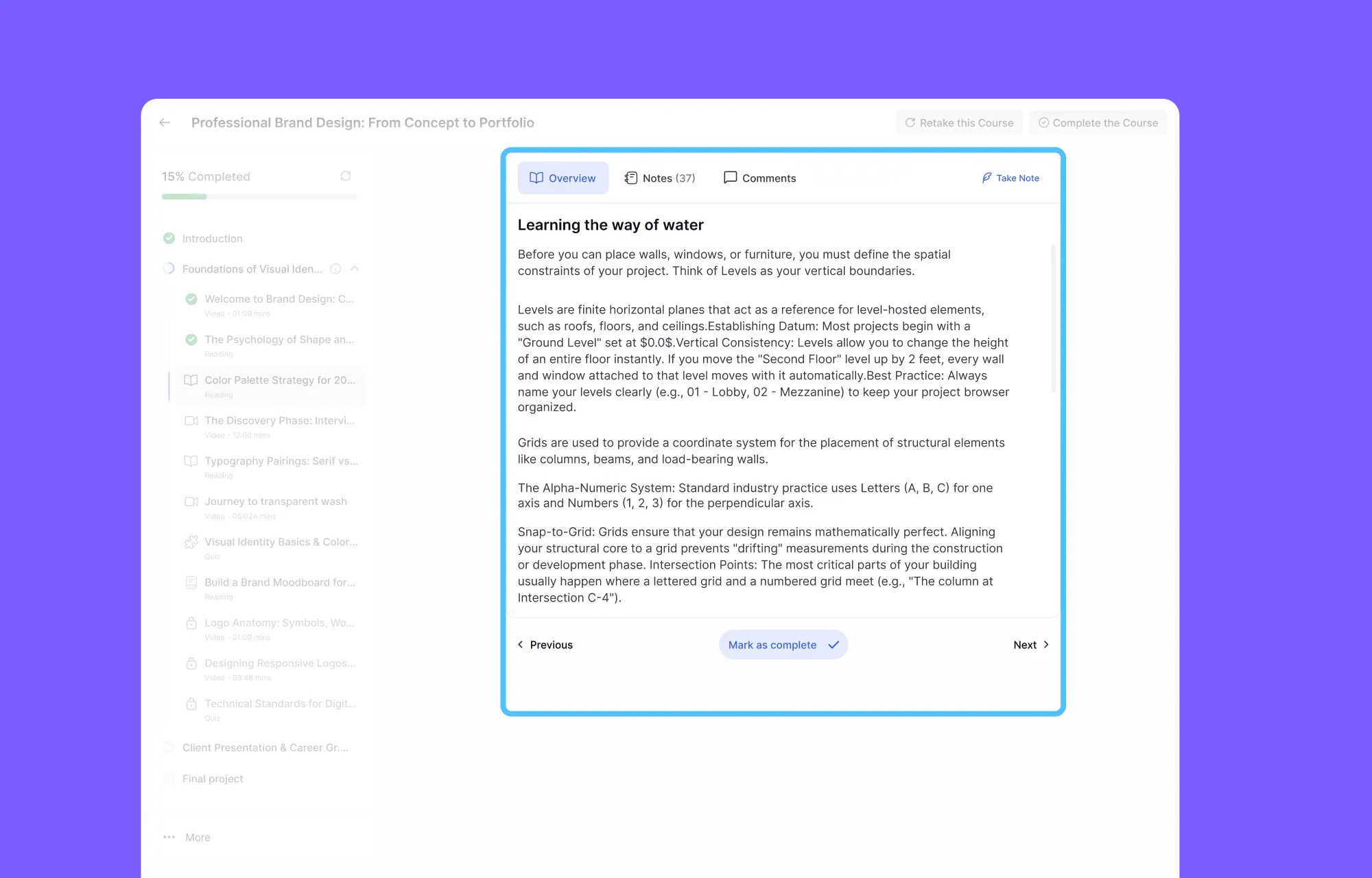 Reading Lessons in Tutor LMS