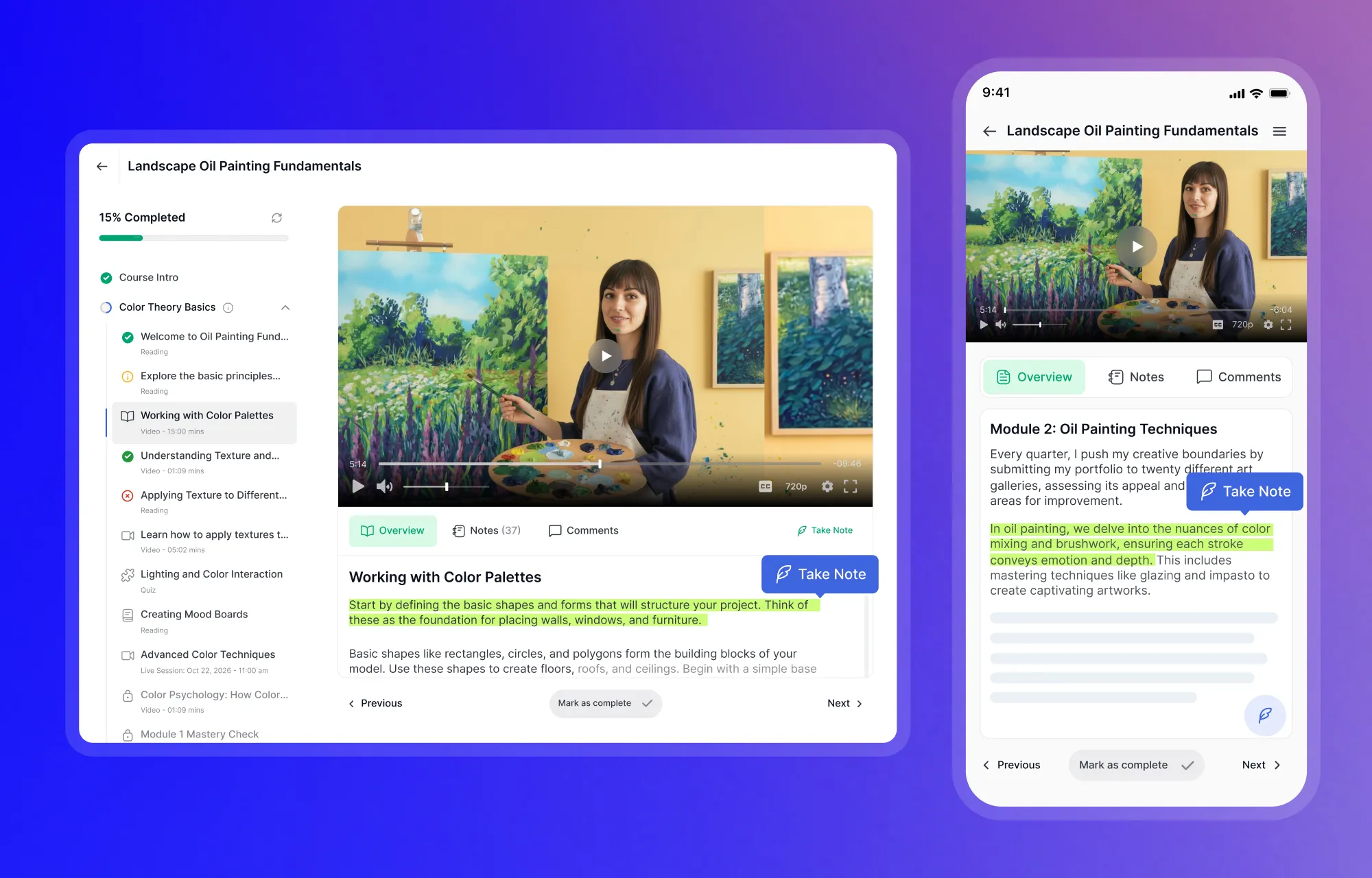 Taking-Online-Video-Lesson-Notes-during-course-learning