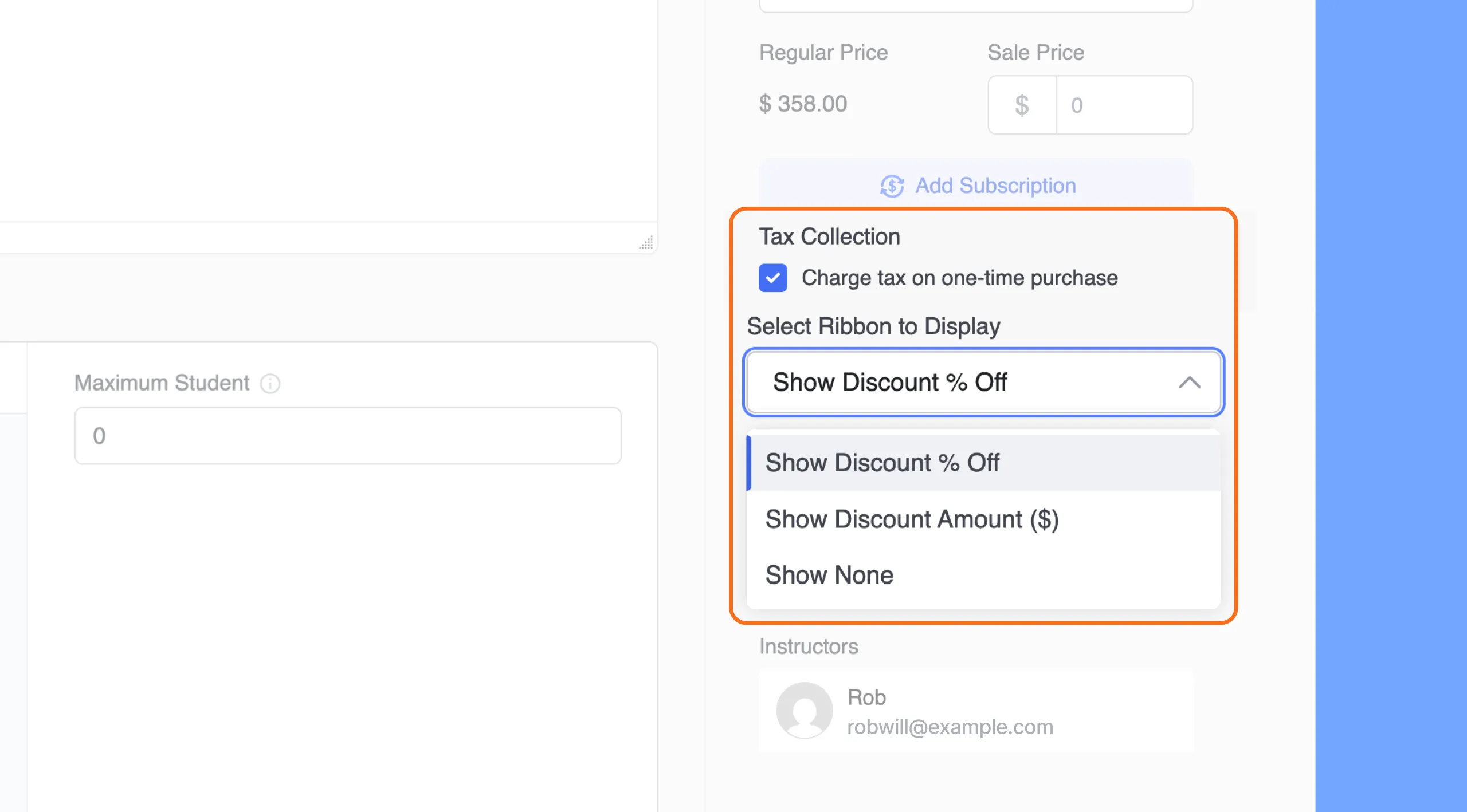 Tax Collection, Display & Organization configuration