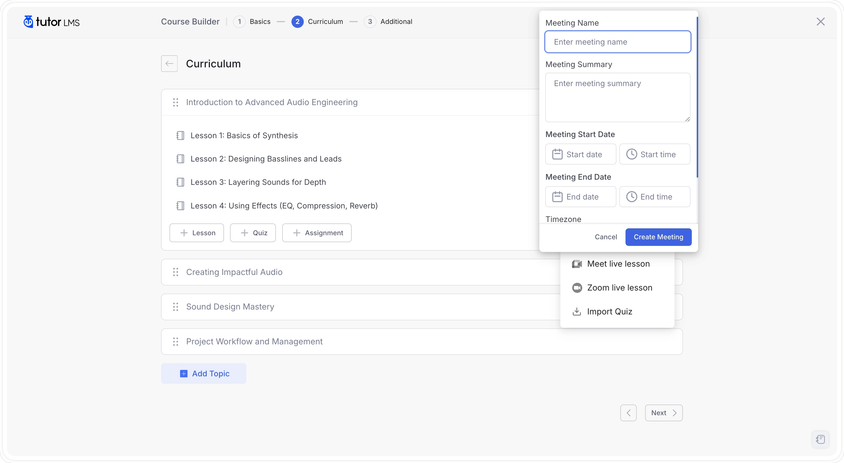 Tutor LIve Class- Create New Google Meeet Meeting