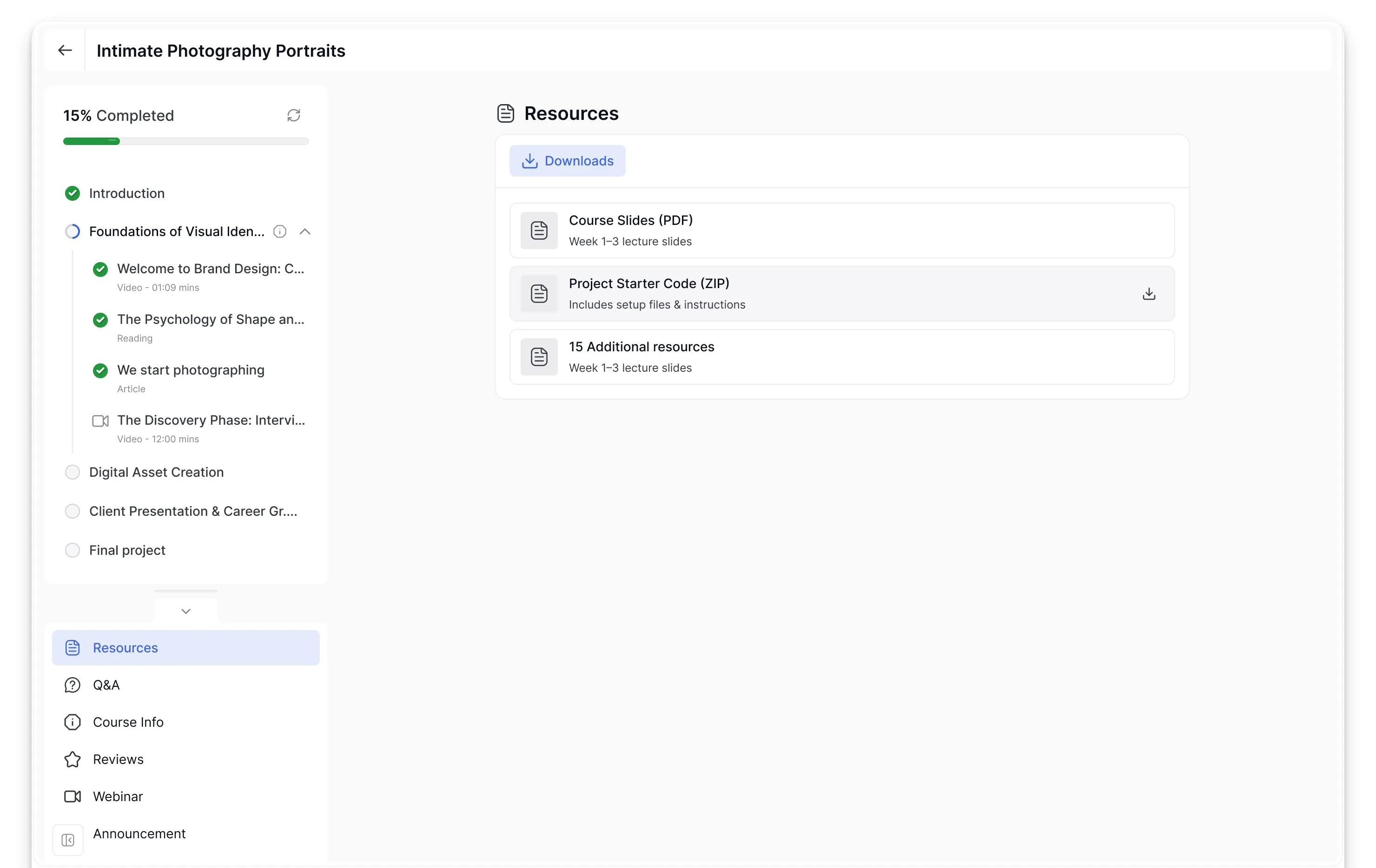 Tutor LMS Course resources tab
