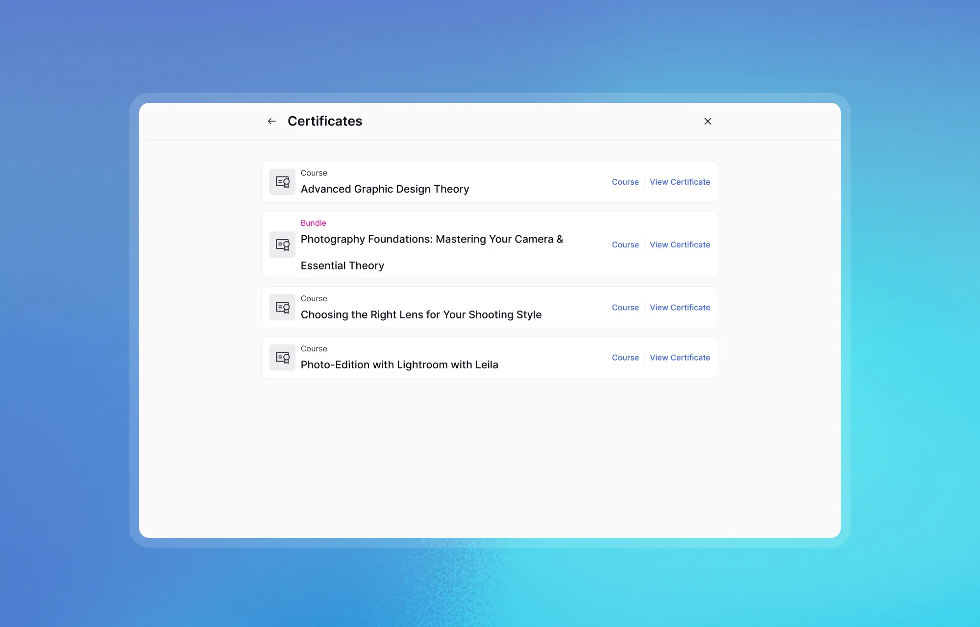 Tutor LMS Student Dashboard Certificate Archive