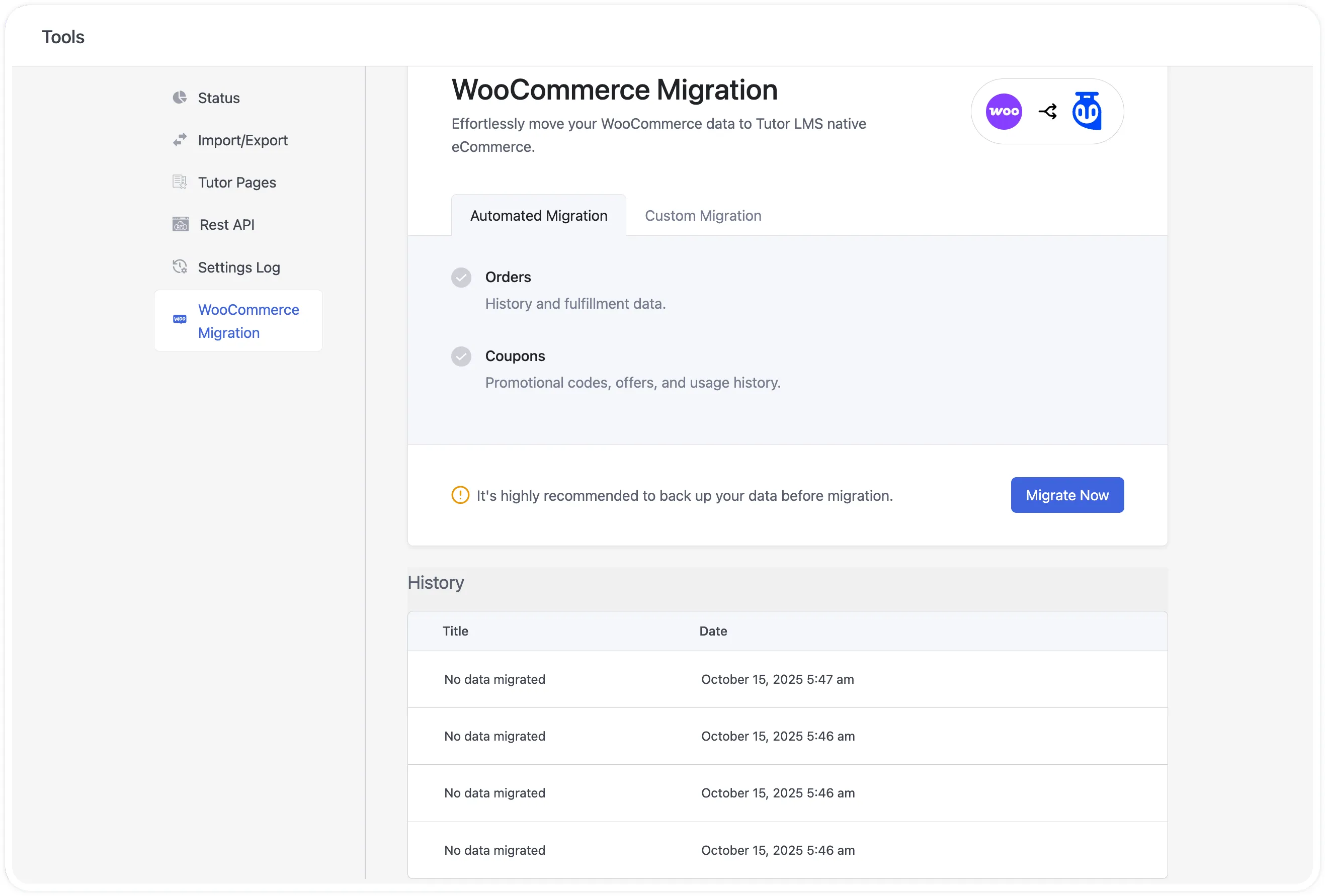 WooCommerce to Tutor LMS Migration