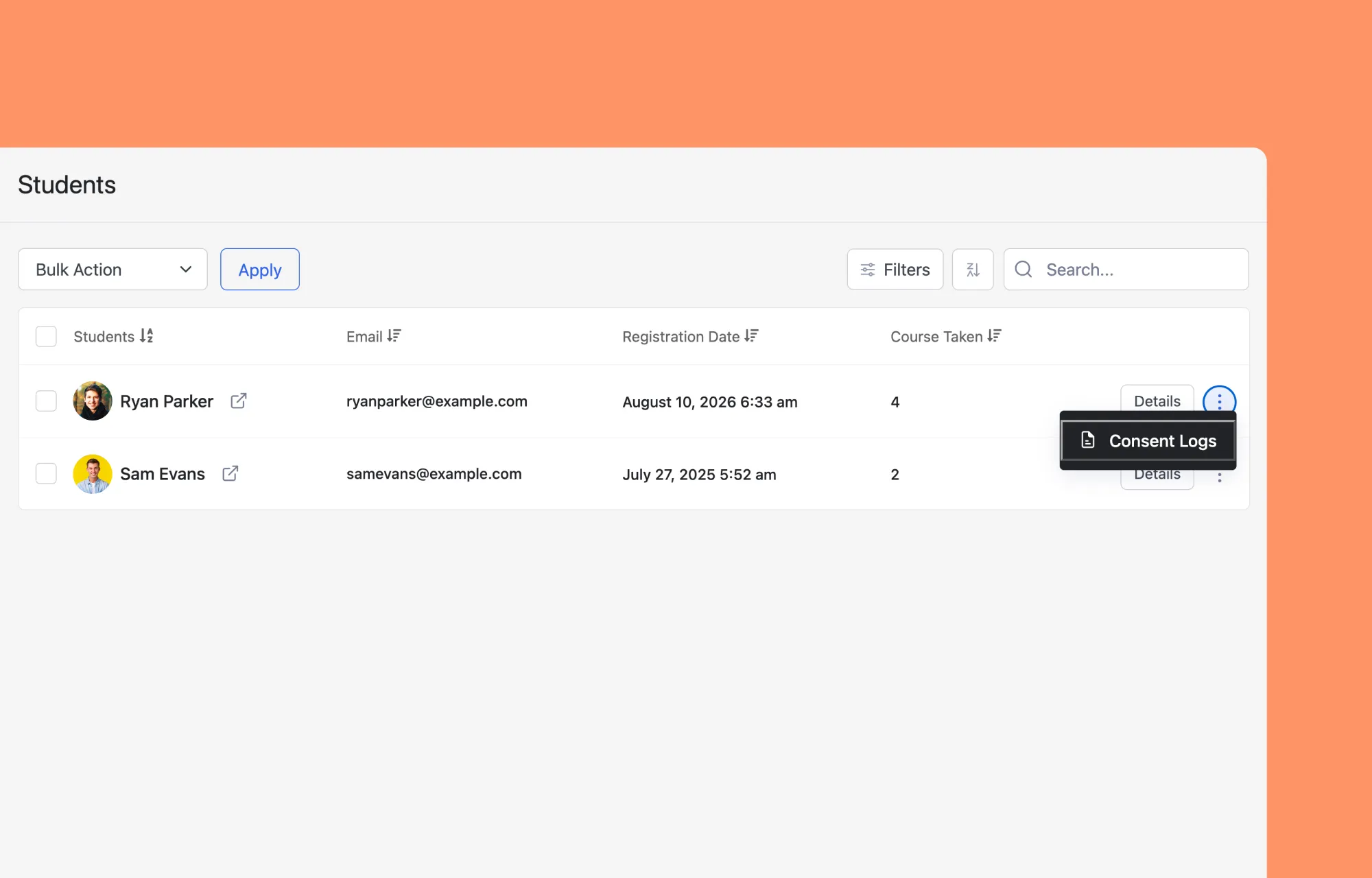 How to Access, Audit, and Download Consent Logs in Tutor LMS for students/learners