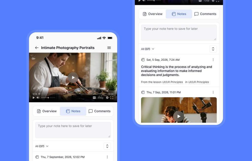 Tutor Mobile with time stamp notes