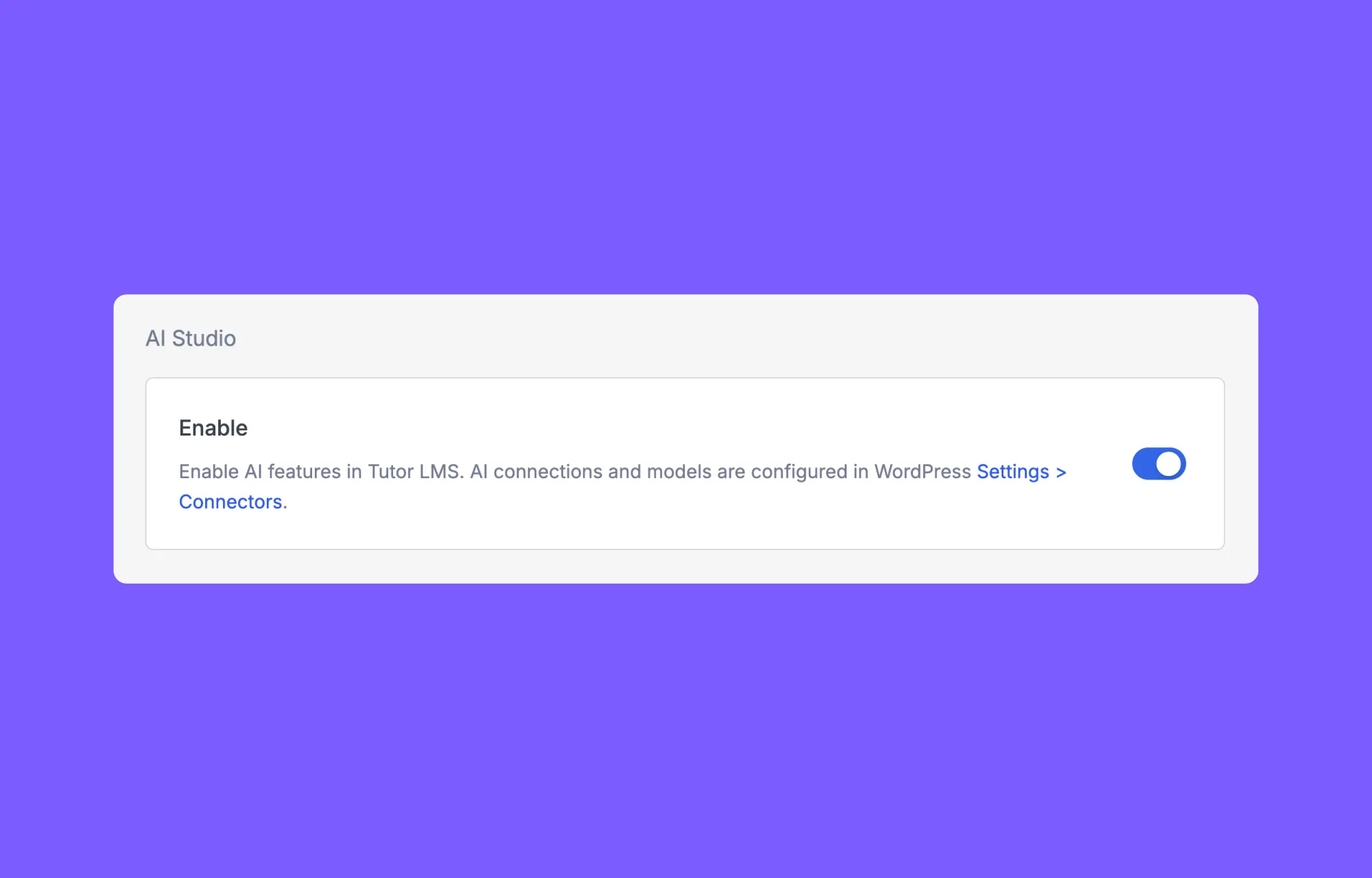 Enable AI Studio in Tutor LMS