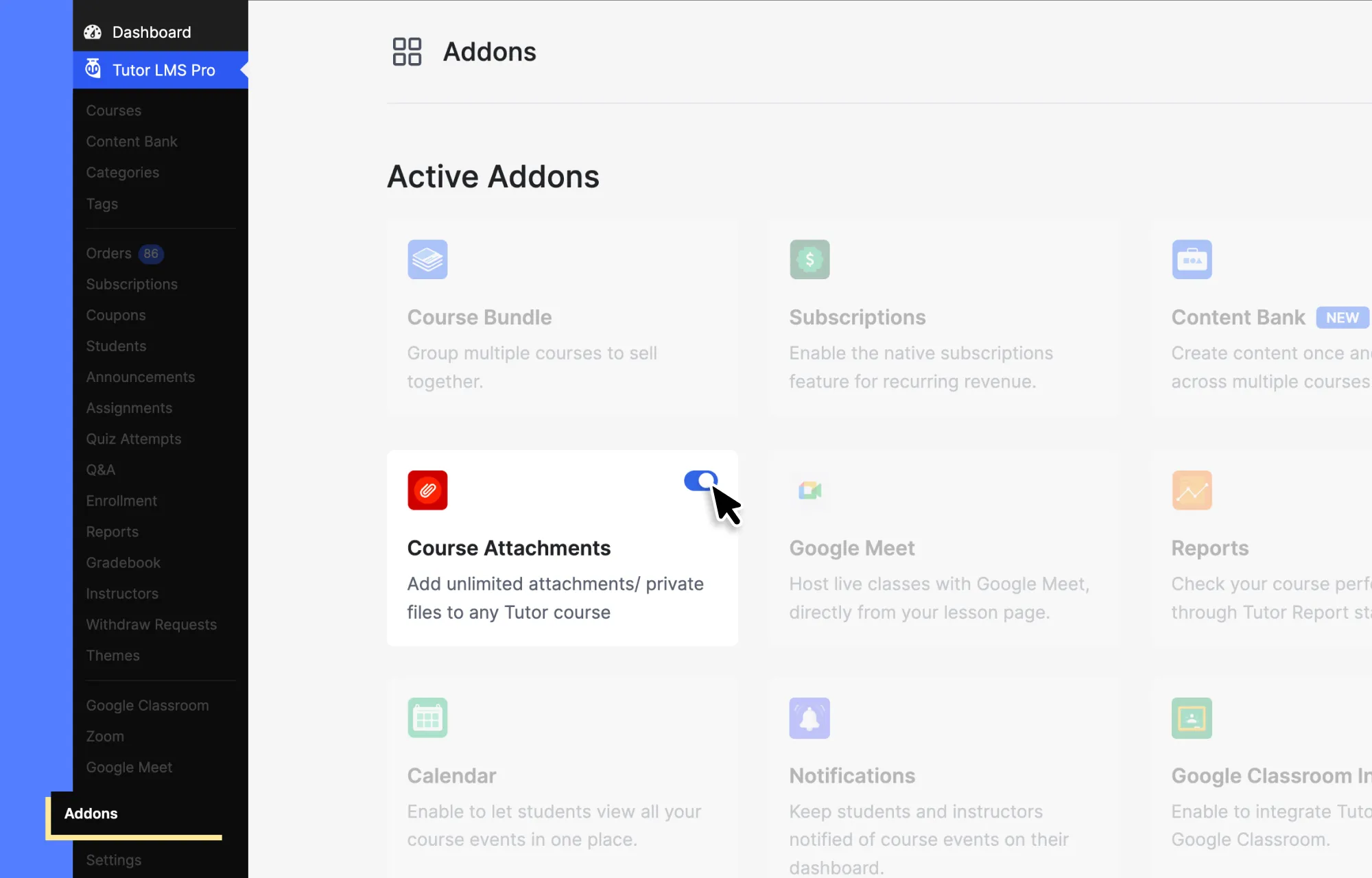 Tutor LMS Course Attachment Addon