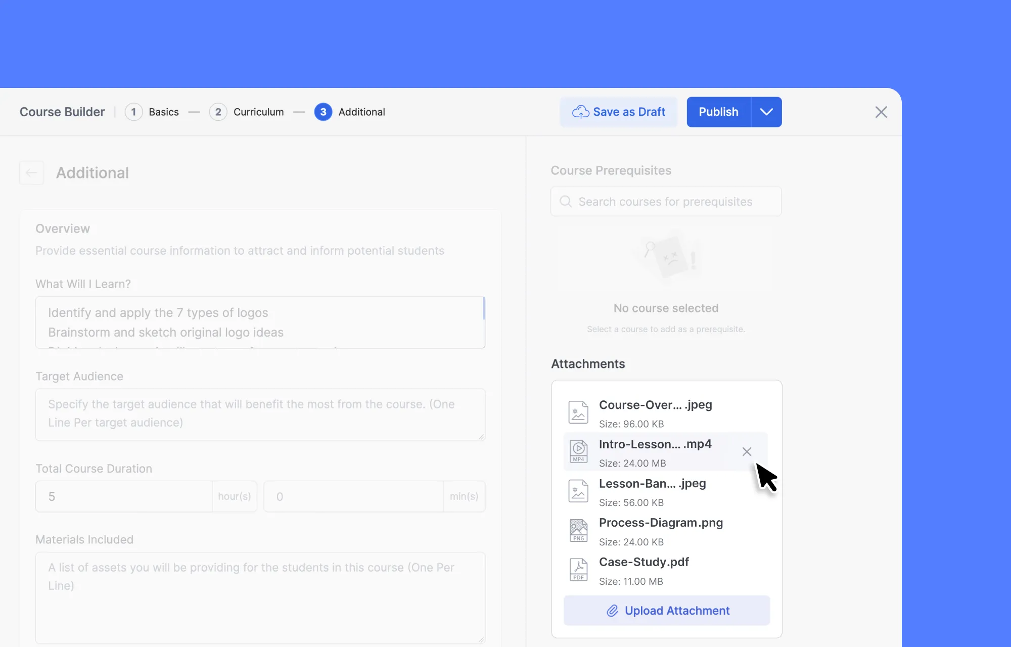 Tutor LMS Lesson Level attachments